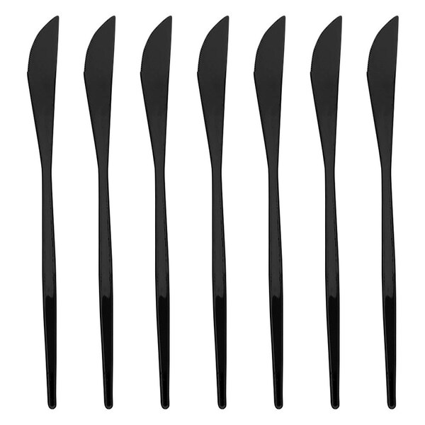 Smarty Had A Party Solid Black Moderno Disposable Plastic Dinner Knives (480 Knives), 480PK 9330-BKN-CASE - main